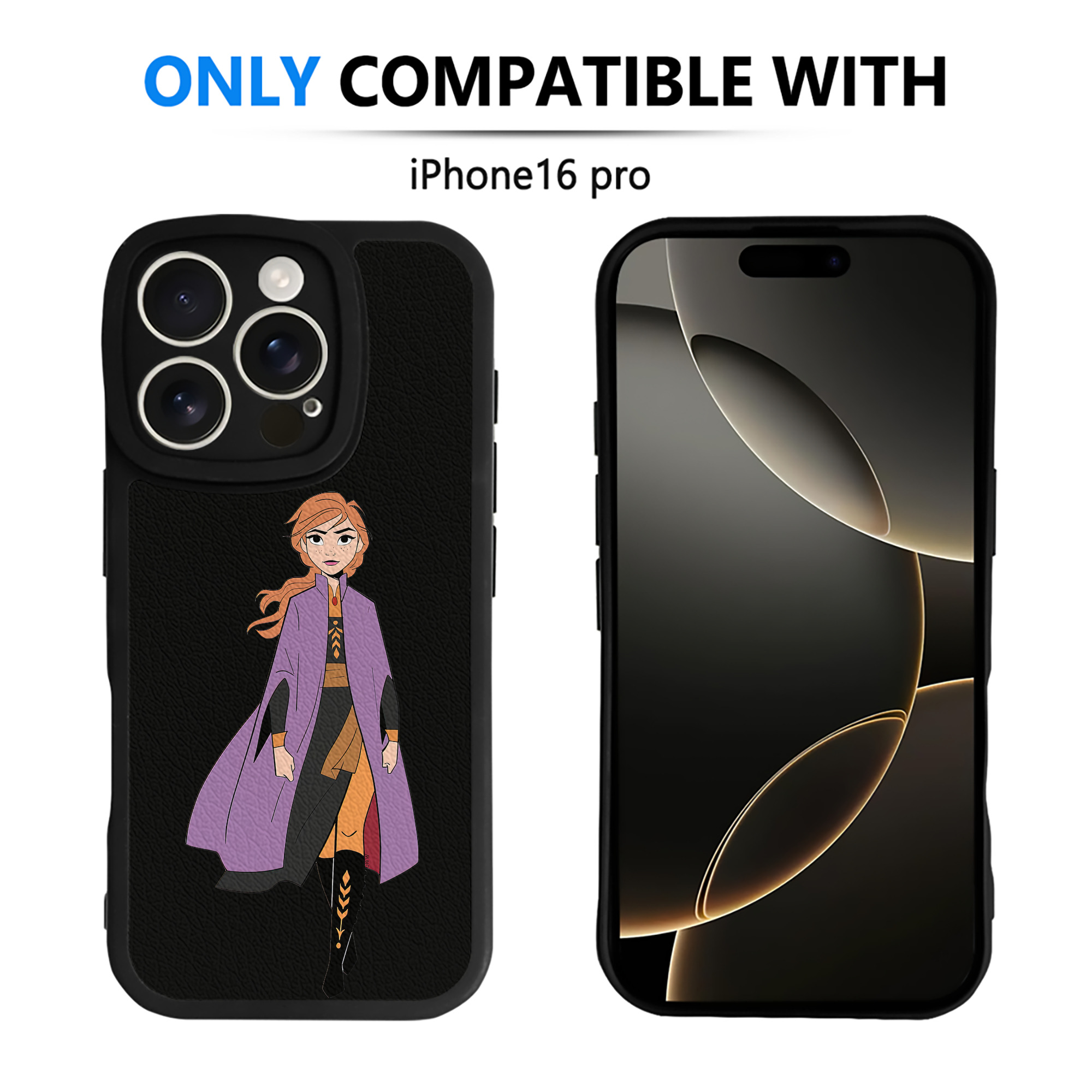 （画像用） アナと雪の女王 アンナ エルサ Frozen Anna Elsa 【iPhone 16シリーズ対応】シリコンスマホケース（レザー調） 材質：シリコン
